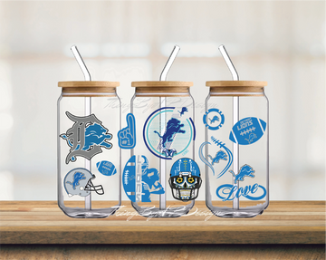 Lions 16oz Glass Can
