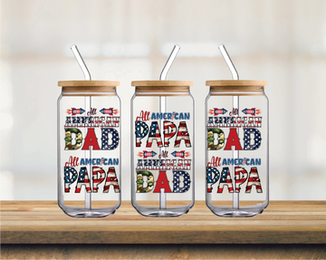 All American DAD 16oz Glass Can Wrap