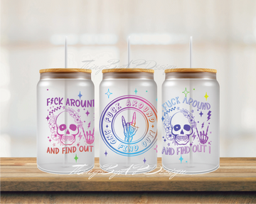 F Around 16oz Glass Can Wrap