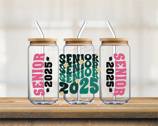 Senior 2025 Glass Can w/ Bamboo Lid